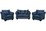 Darcy Blue Loveseat and 2 Chairs -  Ashley - Luna Furniture