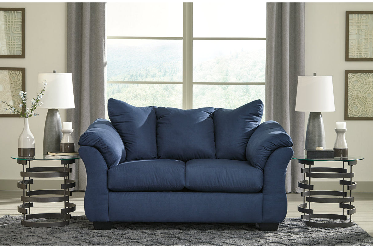 Darcy Blue Loveseat and 2 Chairs -  Ashley - Luna Furniture