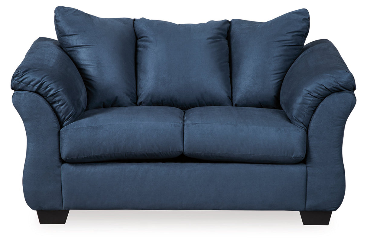 Darcy Blue Loveseat and 2 Chairs -  Ashley - Luna Furniture