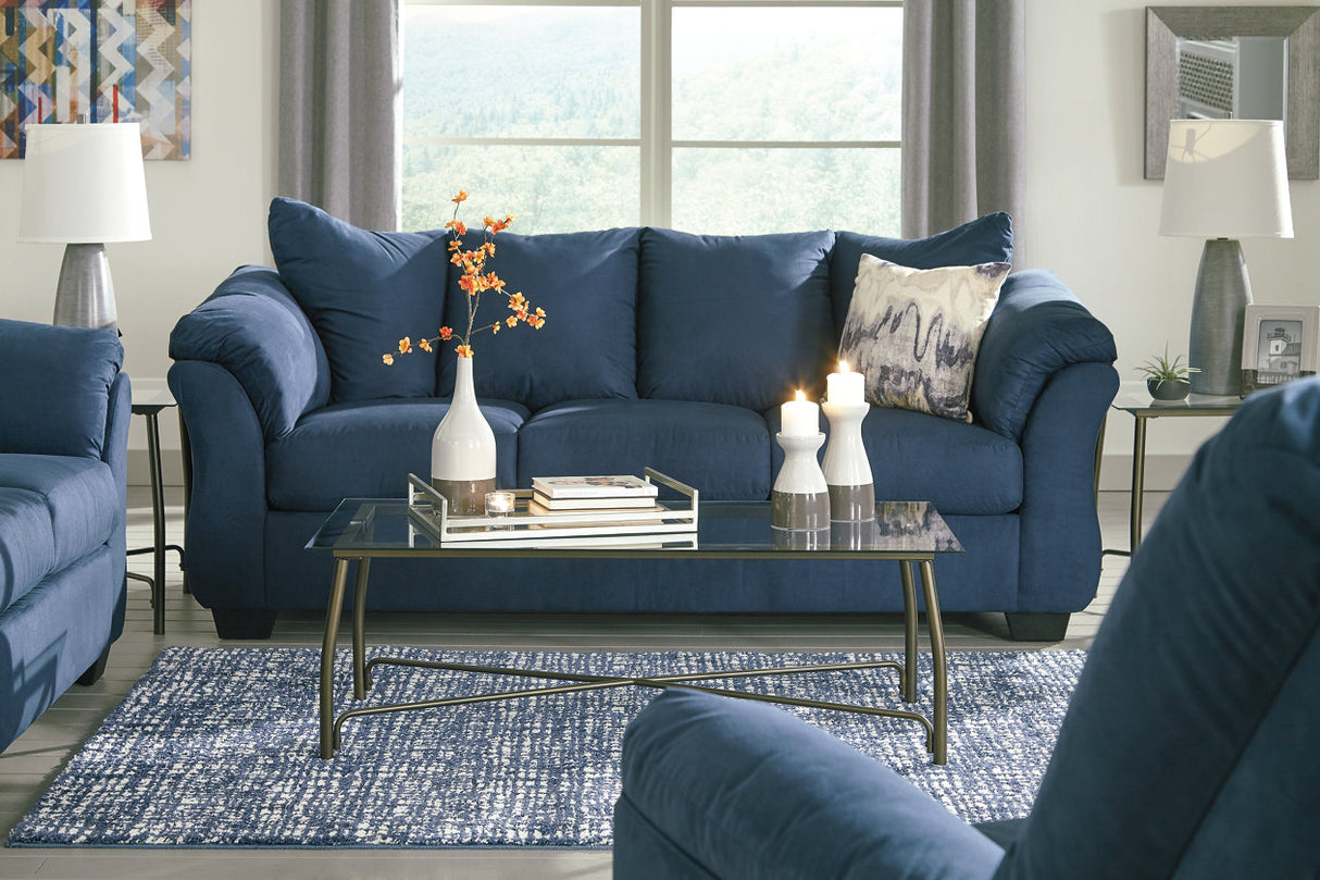 Darcy Blue Sofa and Recliner -  Ashley - Luna Furniture