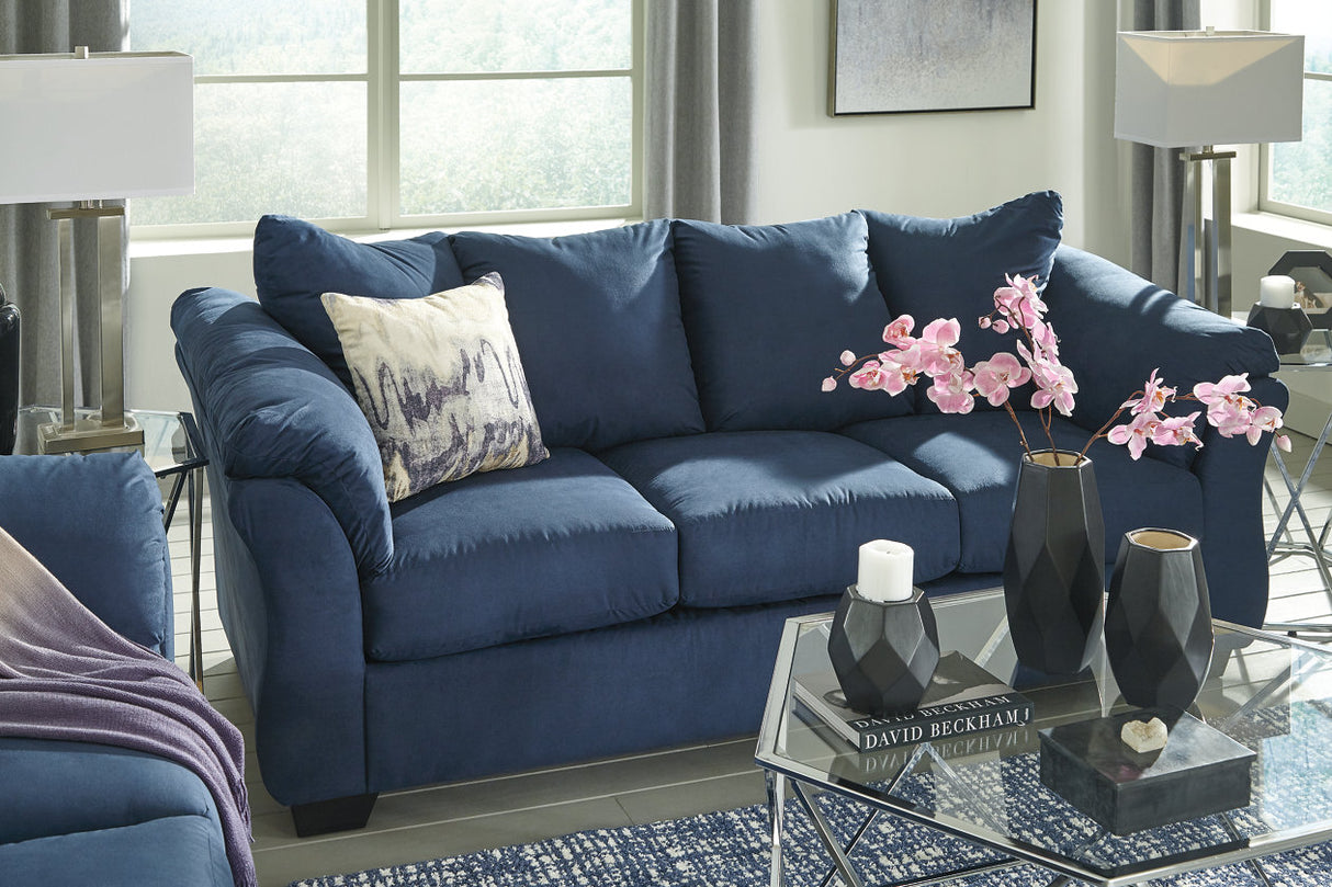 Darcy Blue Sofa and Recliner -  Ashley - Luna Furniture