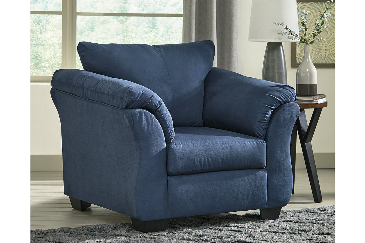 Darcy Blue Loveseat and 2 Chairs -  Ashley - Luna Furniture