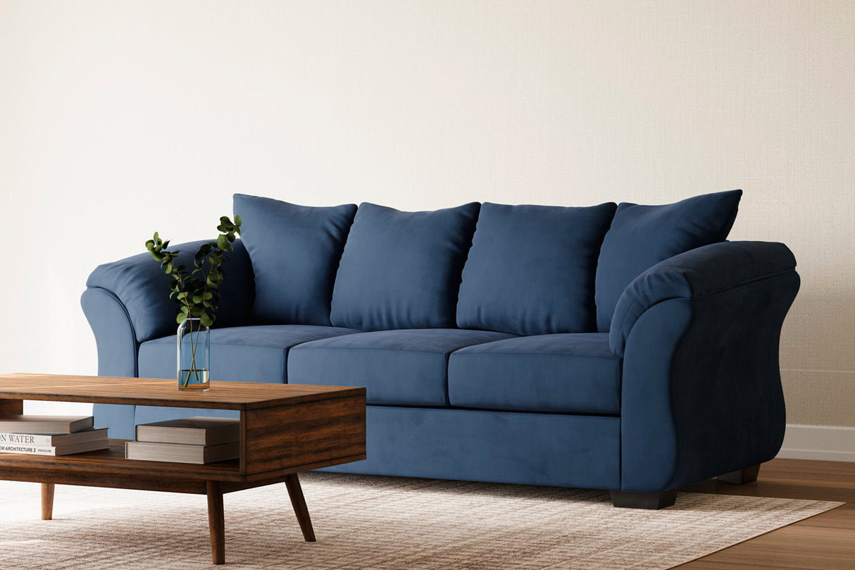 Darcy Blue Sofa and Recliner -  Ashley - Luna Furniture