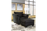 Darcy Black Chair and Ottoman -  Ashley - Luna Furniture