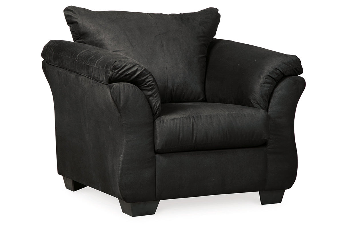 Darcy Black Chair and Ottoman -  Ashley - Luna Furniture