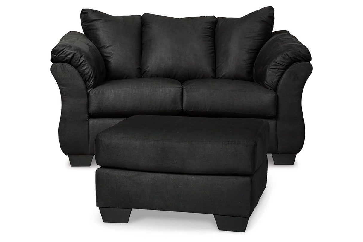 Darcy Black Loveseat and Ottoman -  Ashley - Luna Furniture