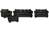 Darcy Black Sofa, Loveseat, Chair and Ottoman -  Ashley - Luna Furniture