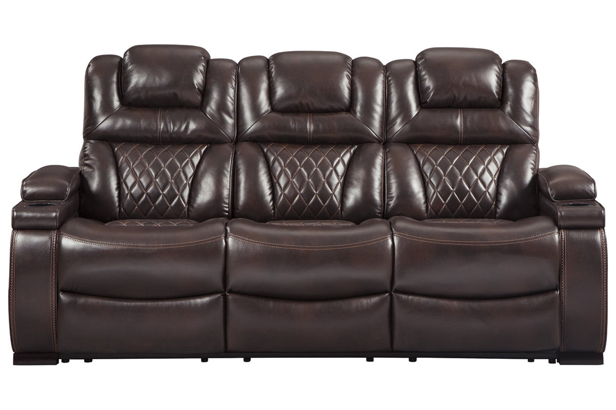 Warnerton Chocolate Power Reclining Sofa and Recliner -  Ashley - Luna Furniture