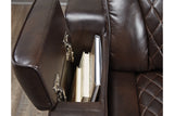 Warnerton Chocolate Power Reclining Sofa and Loveseat with Power Recliner -  Ashley - Luna Furniture
