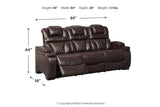 Warnerton Chocolate Power Reclining Sofa and Loveseat -  Ashley - Luna Furniture
