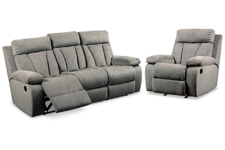 Mitchiner Fog Reclining Sofa with Recliner -  Ashley - Luna Furniture