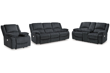 Draycoll Slate Power Reclining Sofa, Loveseat and Recliner -  Ashley - Luna Furniture