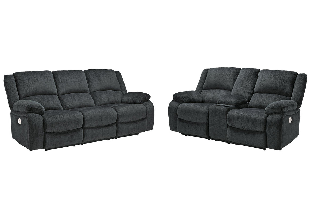 Draycoll Slate Power Reclining Sofa and Loveseat -  Ashley - Luna Furniture