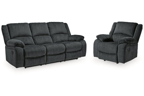 Draycoll Slate Reclining Sofa and Recliner -  Ashley - Luna Furniture