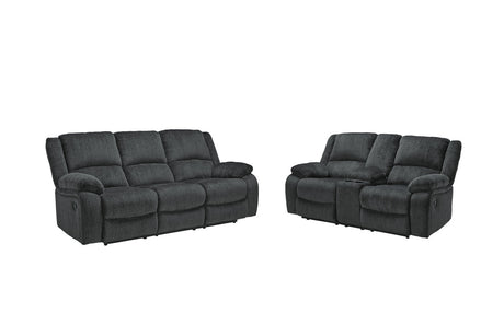 Draycoll Slate Reclining Sofa and Loveseat -  Ashley - Luna Furniture