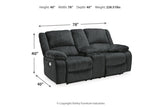 Draycoll  2 Power Reclining Loveseats and Recliner -  Ashley - Luna Furniture