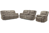 Draycoll Pewter Reclining Sofa, Loveseat and Recliner -  Ashley - Luna Furniture