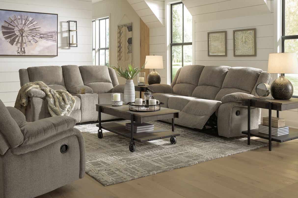 Draycoll Pewter Reclining Sofa, Loveseat and Recliner -  Ashley - Luna Furniture