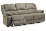 Draycoll Pewter Reclining Sofa and Power Reclining Loveseat -  Ashley - Luna Furniture