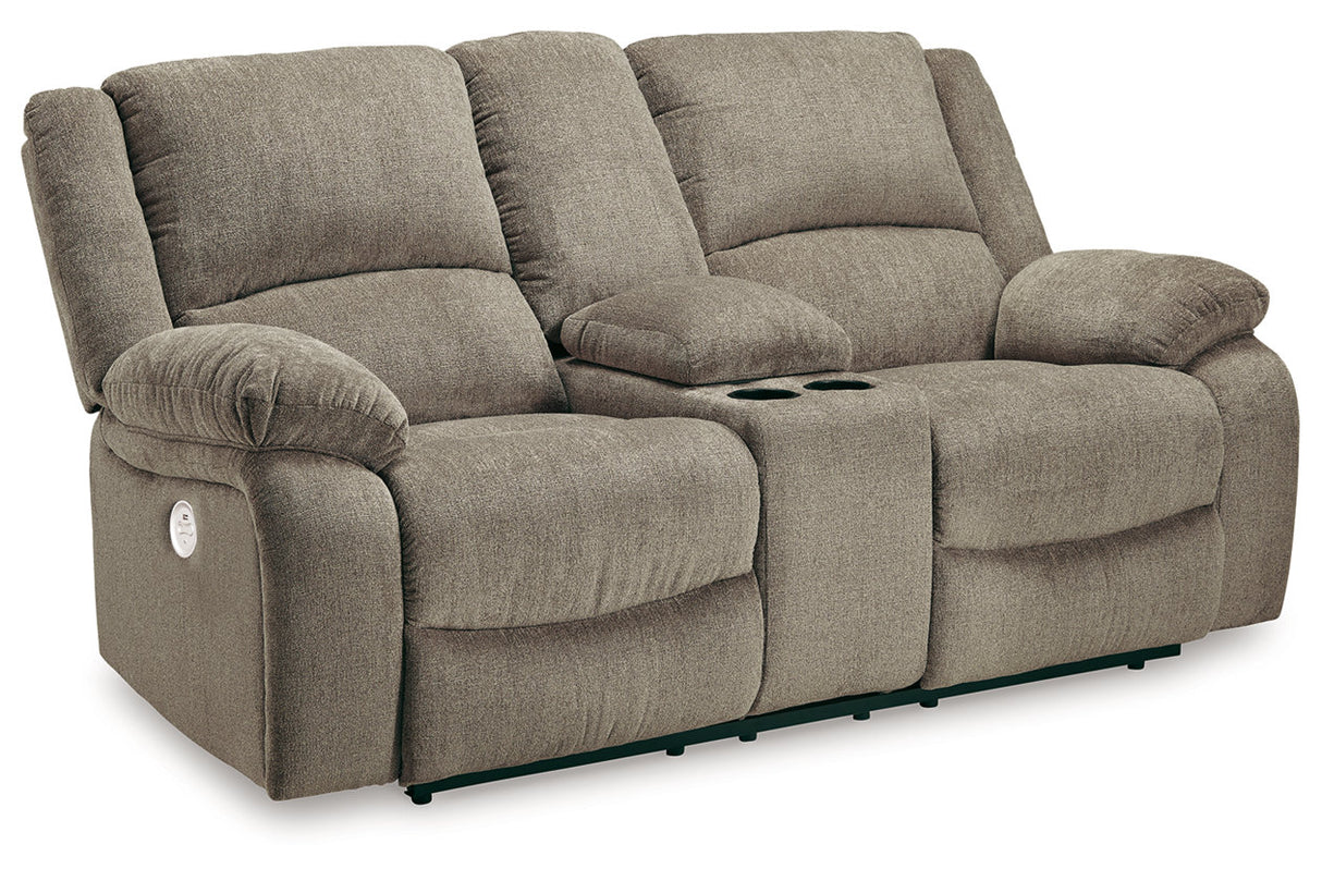 Draycoll Pewter Power Reclining Sofa and Loveseat -  Ashley - Luna Furniture