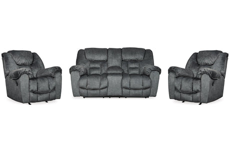 Capehorn Granite Reclining Loveseat and 2 Recliners -  Ashley - Luna Furniture