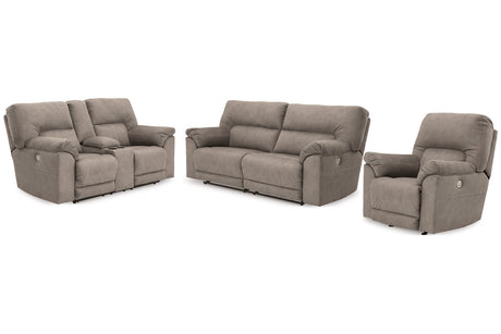 Cavalcade Slate Power Reclining Sofa, Loveseat and Recliner -  Ashley - Luna Furniture