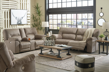 Cavalcade Slate Power Reclining Sofa, Loveseat and Recliner -  Ashley - Luna Furniture