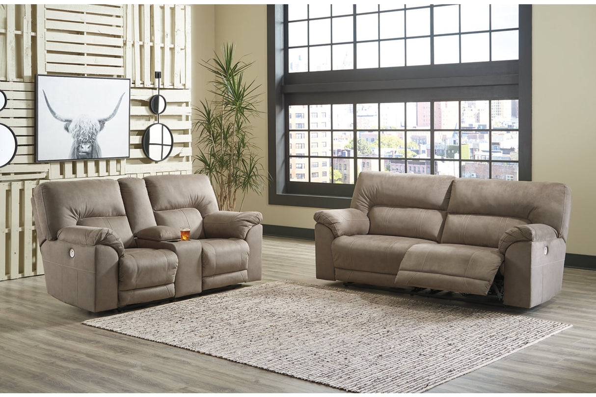 Cavalcade Slate Power Reclining Sofa and Loveseat -  Ashley - Luna Furniture