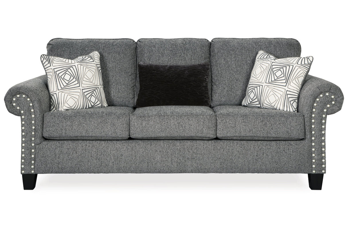 Agleno Charcoal Sofa and Loveseat -  Ashley - Luna Furniture