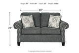 Agleno Charcoal Sofa and Loveseat -  Ashley - Luna Furniture