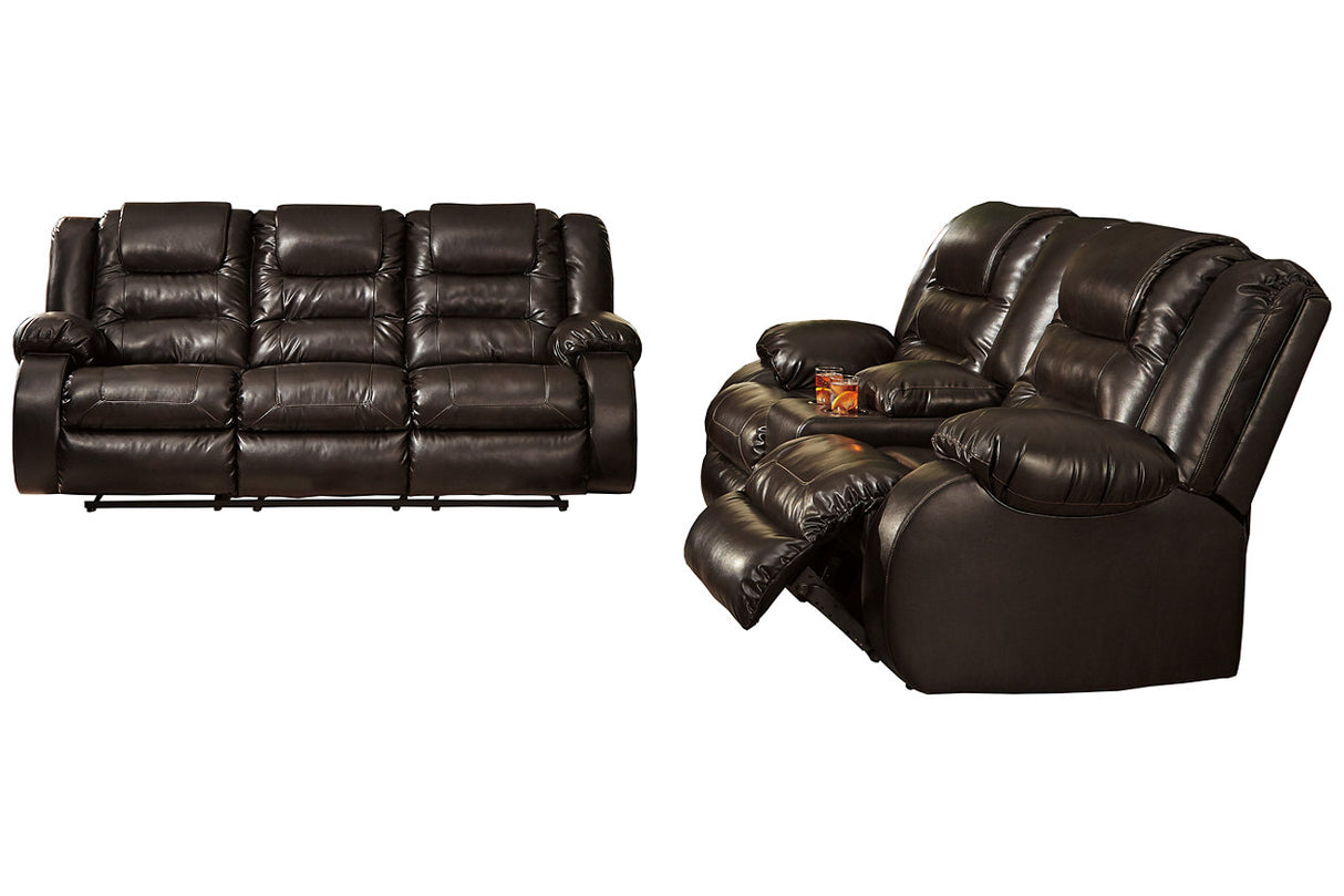 Vacherie Chocolate Reclining Sofa and Loveseat -  Ashley - Luna Furniture