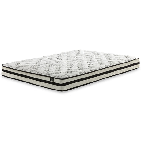 8 Inch Chime Innerspring Mattress with Foundation in White - PKG009764