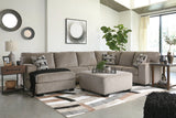 Ballinasloe Platinum 3-Piece Sectional with Chaise -  Ashley - Luna Furniture