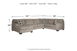 Ballinasloe Platinum 3-Piece Sectional with Chaise -  Ashley - Luna Furniture