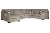 Ballinasloe Platinum 3-Piece Sectional with Chaise -  Ashley - Luna Furniture