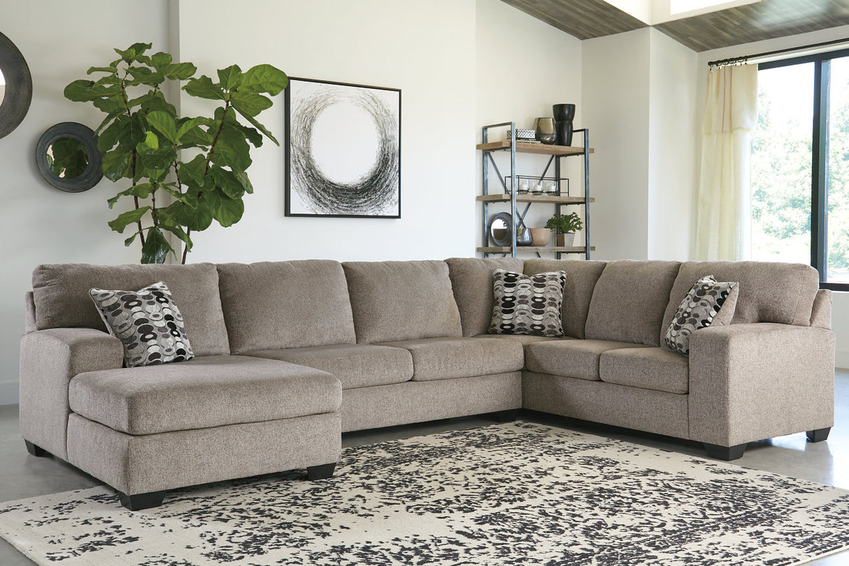 Ballinasloe Platinum 3-Piece Sectional with Chaise -  Ashley - Luna Furniture