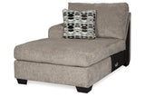 Ballinasloe Platinum 3-Piece Sectional with Ottoman -  Ashley - Luna Furniture