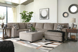 Ballinasloe Platinum 3-Piece Sectional and Ottoman -  Ashley - Luna Furniture