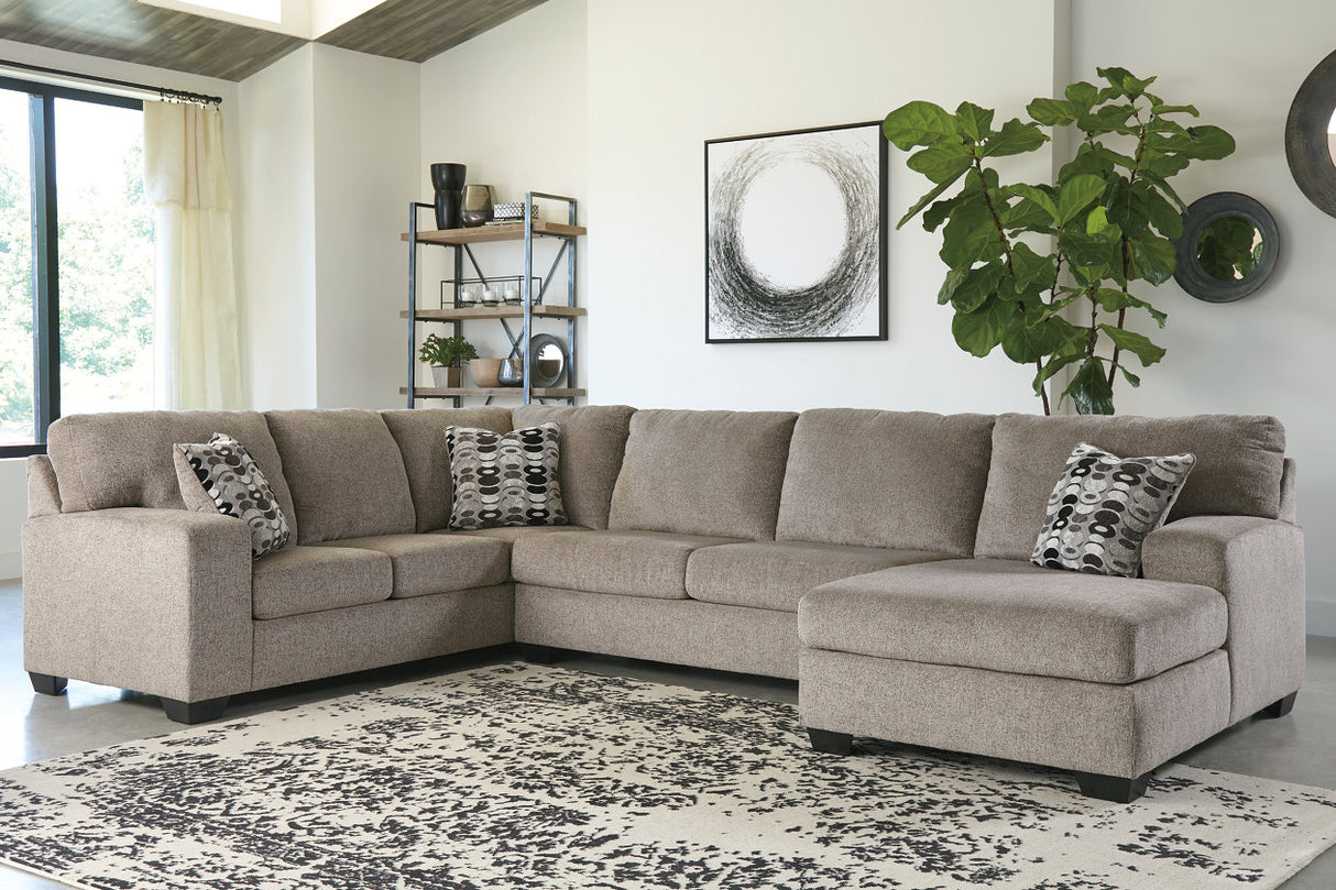 Ballinasloe Platinum 3-Piece Sectional and Ottoman -  Ashley - Luna Furniture