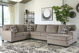 Ballinasloe Platinum 3-Piece Sectional with Chaise -  Ashley - Luna Furniture