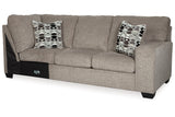 Ballinasloe Platinum 3-Piece Sectional with Ottoman -  Ashley - Luna Furniture