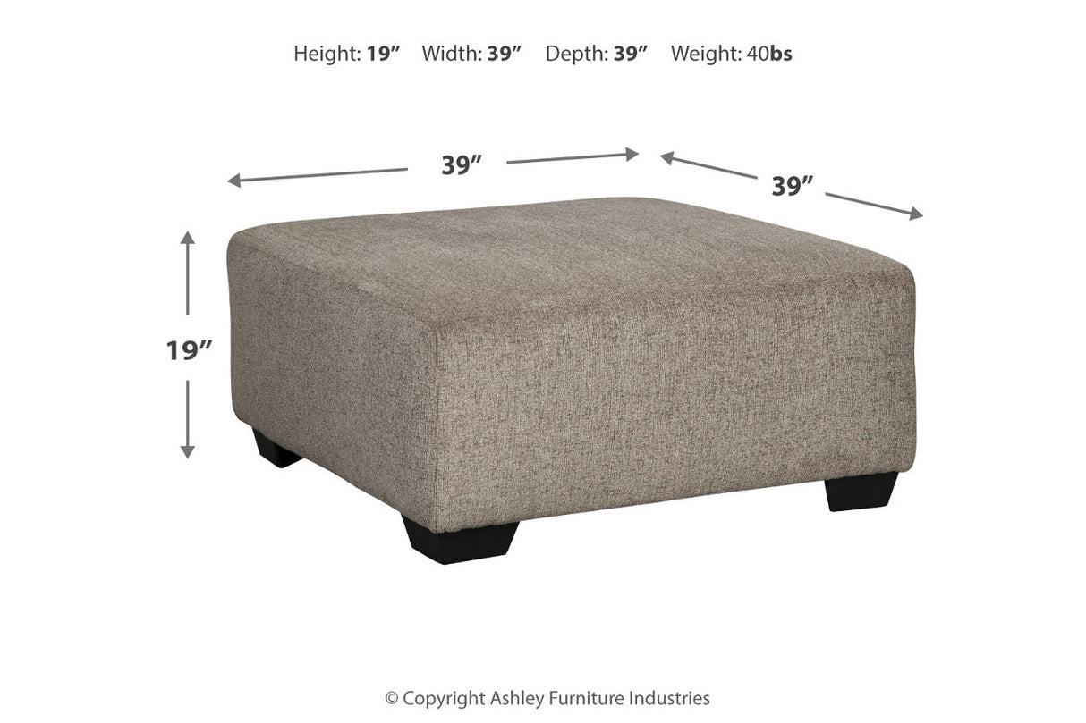 Ballinasloe Platinum 3-Piece Sectional and Ottoman -  Ashley - Luna Furniture