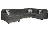 Ballinasloe Smoke 3-Piece Sectional with Chaise -  Ashley - Luna Furniture