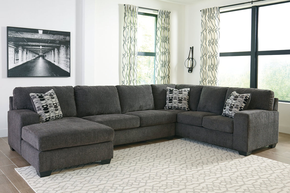 Ballinasloe Smoke 3-Piece Sectional with Chaise -  Ashley - Luna Furniture