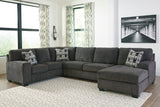 Ballinasloe Smoke 3-Piece Sectional and Ottoman -  Ashley - Luna Furniture