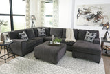 Ballinasloe Smoke 3-Piece Sectional and Ottoman -  Ashley - Luna Furniture