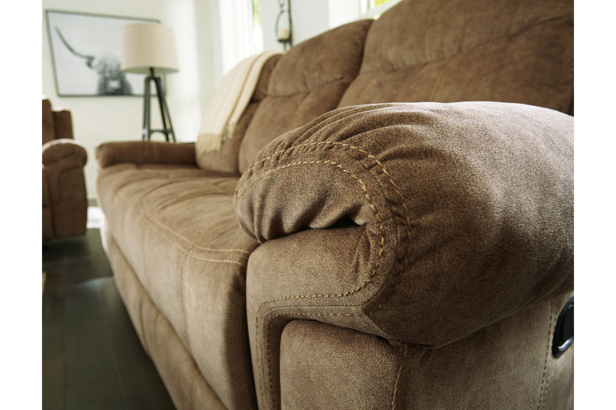 Huddle-Up Nutmeg Reclining Sofa, Loveseat and Recliner -  Ashley - Luna Furniture