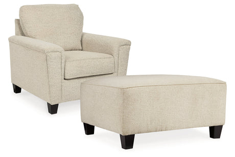 Abinger Natural Chair and Oversized Ottoman -  Ashley - Luna Furniture