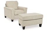 Abinger Natural Chair and Ottoman -  Ashley - Luna Furniture