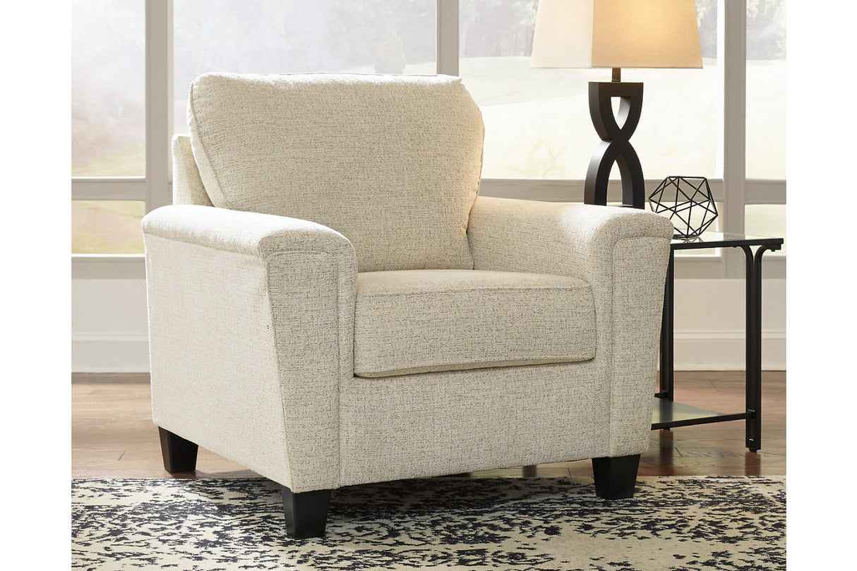 Abinger Natural Chair and Oversized Ottoman -  Ashley - Luna Furniture